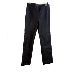 Y2K Vintage 100% Leather Straight Leg Black Motorcycle Pants 6